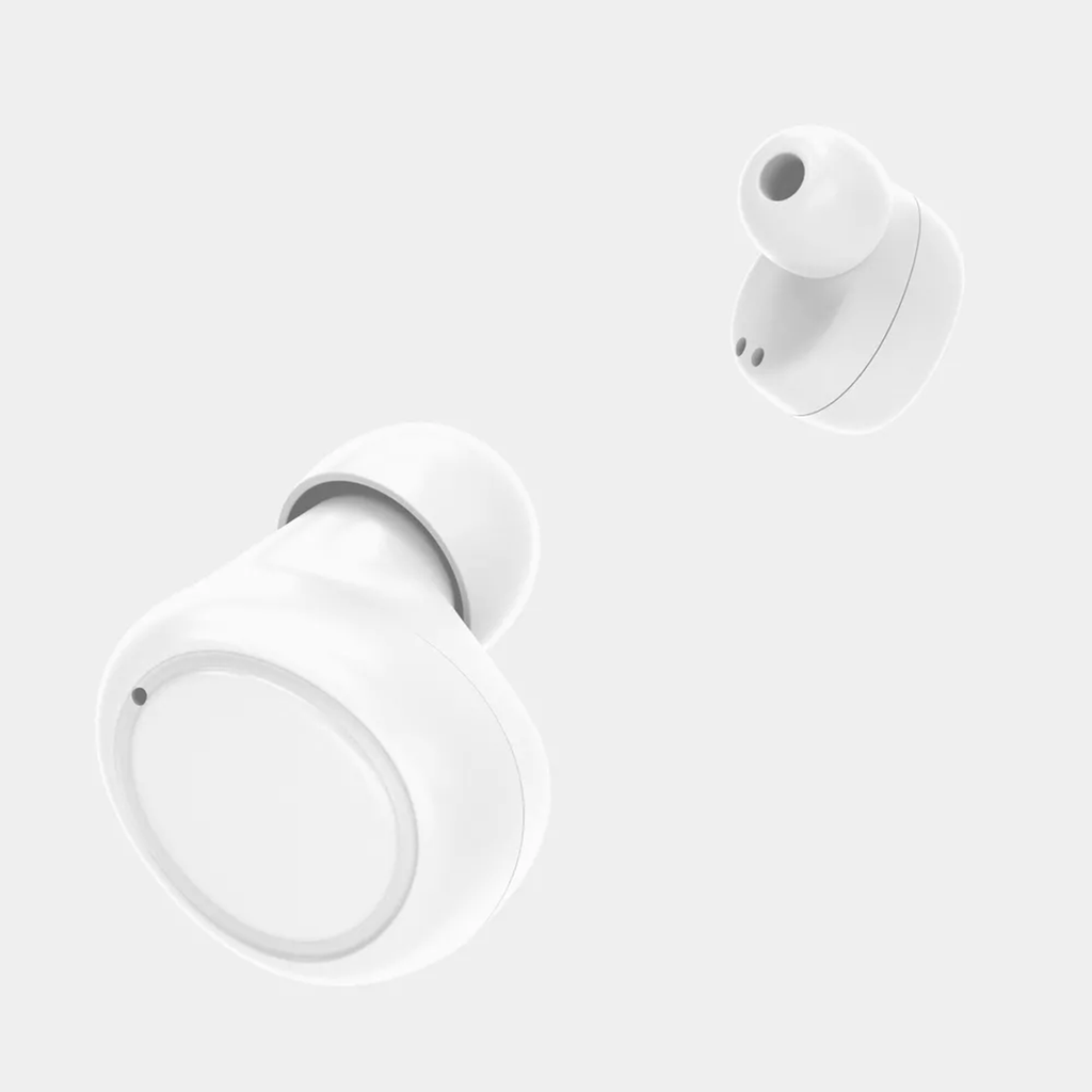 White Wireless In‑Ear Earbuds Secure Fit Compact Charging Case