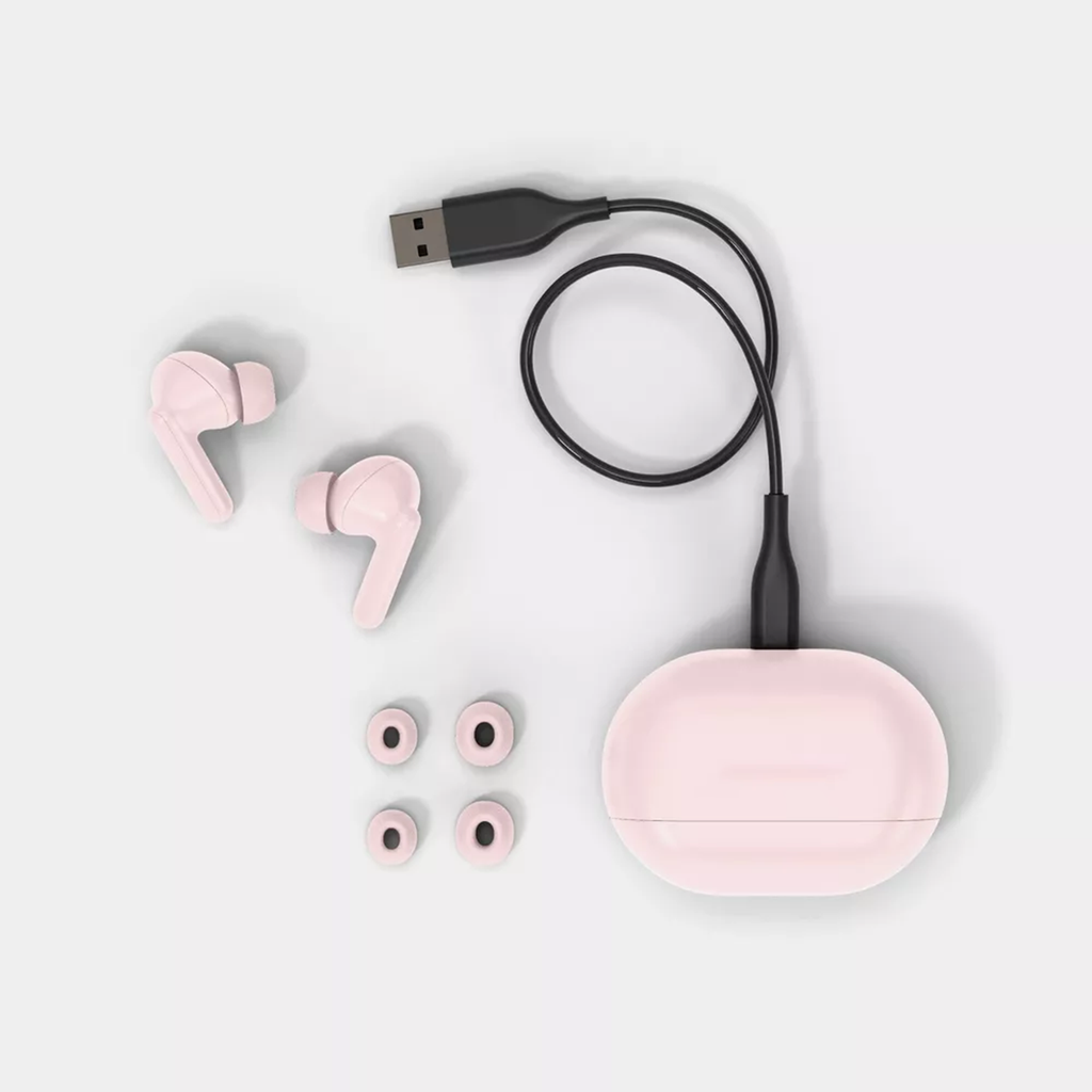 Pink Wireless In‑Ear Bluetooth Earbuds Lightweight Portable Charging Case