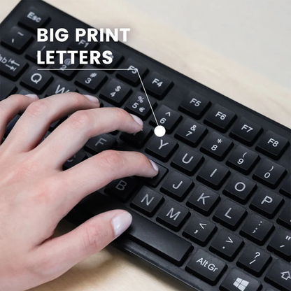 Wired Keyboard With Large Print Easy‑To‑Read Keys
