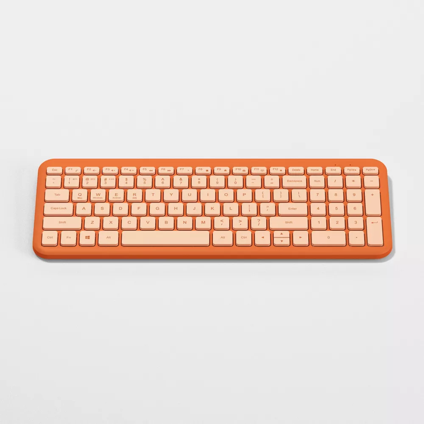 Orange Wireless Keyboard Stylish Cord‑Free Desktop Accessory
